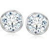 image:imageRossSimons 400 ct tw BezelSet CZ Stud Earrings in Sterling Silver