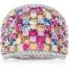 image:imageRossSimons 410 ct tw Multicolored Simulated Sapphire and 20 ct tw CZ Wide Ring in Sterling SilverSapphire