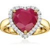 image:imageRossSimons 420 Carat Ruby Heart Ring With 34 ct tw Diamonds in 14kt Yellow GoldRuby