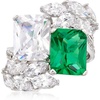 image:imageRossSimons 420 Carat Simulated Emerald and 680 ct tw CZ Ring in Sterling SilverEmerald