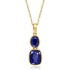 image:imageRossSimons 420 ct tw Sapphire DoubleDrop Pendant Necklace in 18kt Gold Over Sterling 18 inches