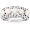 image:imageRossSimons 45mm Cultured Pearl and 70 ct tw White Topaz Ring in Sterling Silver