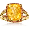image:imageRossSimons 480 Carat Citrine and 29 ct tw Red Diamond Ring in 18kt Gold Over SterlingCitrine