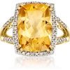 image:imageRossSimons 500 Carat Citrine and 30 ct tw Champagne Diamond Ring in 14kt Yellow GoldCitrine