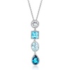 image:imageRossSimons 510 ct tw White and Tonal Blue Topaz Pendant Necklace in Sterling SilverTopaz