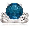 image:imageRossSimons 675 Carat London Blue Topaz OpenSpace Roped Ring in Sterling SilverTopaz