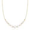 image:imageRossSimons 69mm Cultured Pearl Graduated Station Necklace in 18kt Gold Over Sterling 18 inches