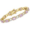 image:imageRossSimons 950 ct tw Amethyst Link Bracelet in Sterling Silver and 18kt Gold Over SterlingAmethyst