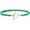 image:imageRossSimons 950 ct tw Emerald Bead CharmCompatible Toggle Bracelet in 18kt Gold Over SterlingEmerald