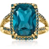 image:imageRossSimons 975 Carat London Blue Topaz and 30 ct tw Blue Diamond Ring in 14kt Yellow Golddiamondcolored