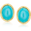 image:imageRossSimons BezelSet Turquoise Stud Earrings in 18kt Gold Over Sterling