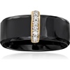 image:imageRossSimons Black Ceramic Ring With 10 ct tw Diamond Bar in 14kt Yellow GoldDiamond