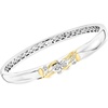 image:imageRossSimons Charles Garnier Secret Message  La Vie Est Belle CZ Floral Bangle Bracelet in Sterling Silver With 18kt Gold Over Sterling 75 inches