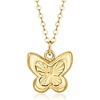 image:imageRossSimons Italian 10kt Yellow Gold Puffed Butterfly NecklaceNo Gemstone