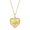 image:imageRossSimons Italian 14kt Yellow Gold Sunburst Heart Necklace 18 inches