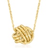 image:imageRossSimons Italian 14kt Yellow Gold Textured Love Knot NecklaceNo Gemstone