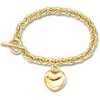 image:imageRossSimons Italian 14kt Yellow GoldPlated Puffed Heart Toggle Braceletno gemstone