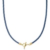 image:imageRossSimons Italian Blue Leather Braided Toggle NecklaceNo Gemstone