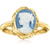 image:imageRossSimons Italian Blue Porcelain Cameo Ring in 18kt Gold Over SterlingNo Gemstone