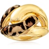 image:imageRossSimons Italian LeopardPrint Enamel Link Ring in 18kt Gold Over SterlingNo Gemstone