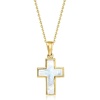 image:imageRossSimons Italian MotherOfPearl Cross Pendant Necklace in 18kt Gold Over Sterling 18 inches