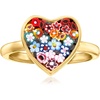 image:imageRossSimons Italian Multicolored Murano Glass Mosaic Floral Heart Ring in 18kt Gold Over SterlingNo Gemstone
