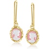 image:imageRossSimons Italian Pink Porcelain Cameo Drop Earrings in 18kt Gold Over Sterling