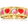 image:imageRossSimons Italian Pink and Red Enamel Heart Ring in 14kt Yellow GoldNo Gemstone