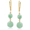 image:imageRossSimons Jade DoubleBead Drop Earrings in 14kt Yellow Gold
