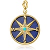 image:imageRossSimons Lapis Turquoise and White Topaz Reversible Compass Charm in 18kt Gold Over Sterling