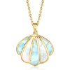 image:imageRossSimons MotherOfPearl and Larimar Seashell Pendant Necklace in 18kt Gold Over Sterling 18 inches