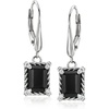 image:imageRossSimons Onyx Drop Earrings With White Topaz in Sterling Silver