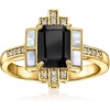 image:imageRossSimons Onyx and MotherOfPearl Ring With 10 ct tw White Topaz in 18kt Gold Over Sterlingmother of pearl