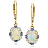 image:imageRossSimons Opal and 20 ct tw Sapphire Drop Earrings With 14 ct tw Diamonds in 14kt Yellow Gold