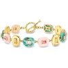 image:imageRossSimons Pink Opal Turquoise and 180 ct tw MultiGemstone Overlay Bracelet in 18kt Gold Over Sterlingblue