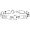 image:imageRossSimons Sterling Silver Rectangular and CircleLink Braceletno gemstone