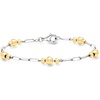 image:imageRossSimons Sterling Silver and 18kt Gold Over Sterling Alternating Paper Clip Link and Bead Station Braceletno gemstone