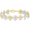 image:imageRossSimons Sterling Silver and 18kt Gold Over Sterling FloralLink Braceletno gemstone