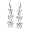 image:imageRossSimons Sterling Silver and 18kt Gold Over Sterling Graduated Flower Drop Earrings