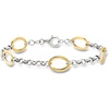 image:imageRossSimons Sterling Silver and 18kt Gold Over Sterling RoloChain OvalLink Station Braceletno gemstone
