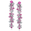 image:imageRossSimons Sterling SilverPlated Drop Earrings With Multicolored 590 ct tw LabGrown Sapphires and 140 ct tw Czs