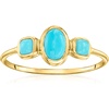 image:imageRossSimons Turquoise 3Stone Ring in 14kt Yellow GoldCreated Turquoise