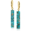 image:imageRossSimons Turquoise Bar Drop Earrings in 18kt Gold Over Sterling