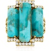 image:imageRossSimons Turquoise and 80 ct tw White Topaz Ring in 18kt Gold Over SterlingCreated Turquoise