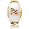 image:imageRossSimons White Jade and Multicolored Enamel American Flag Bead Charm in 18kt Gold Over Sterling