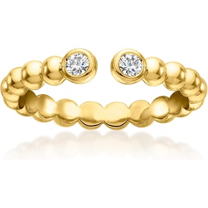 image:imagePure Collection by RossSimons 015 ct tw LabGrown Diamond OpenSpace Beaded Ring in 18kt Gold Over SterlingDiamond