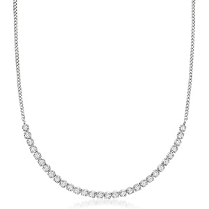 image:imagePure Collection by RossSimons 100 ct tw Diamond TennisStyle Necklace in Sterling SilverDiamond