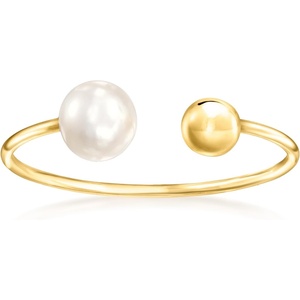 image:imagePure Collection by RossSimons 555mm Cultured Pearl and 10kt Yellow Gold Bead OpenSpace Ring
