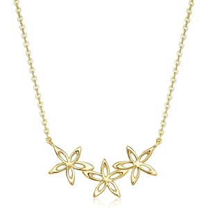 image:imagePure Collection by RossSimons Italian 10kt Yellow Gold Flower Trio NecklaceNo Gemstone