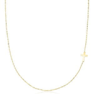 image:imagePure Collection by RossSimons Italian 10kt Yellow Gold Single Cross Station NecklaceNo Gemstone